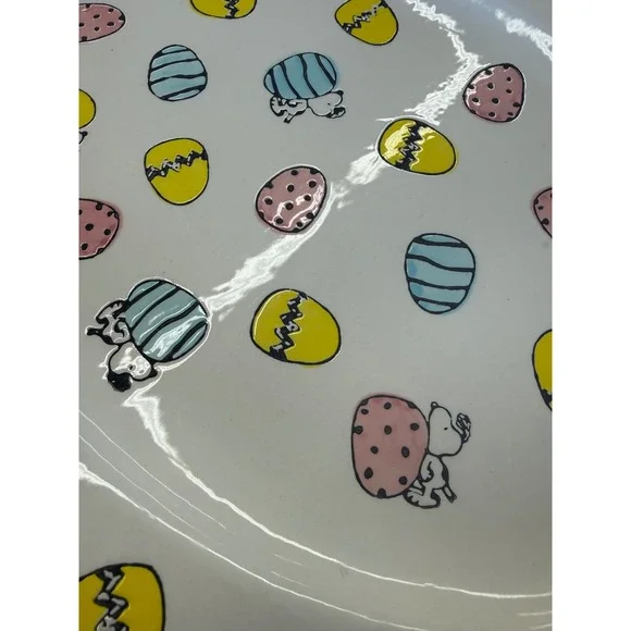 Peanuts Snoopy Easter Egg Candy Dish Plate 2020 Gibson Overseas 14" - Picture 3 of 4